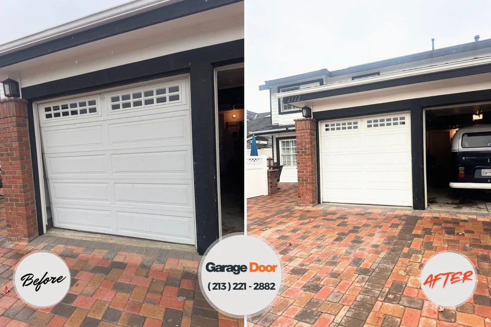 Before and after: garage door repair McAllen, TX